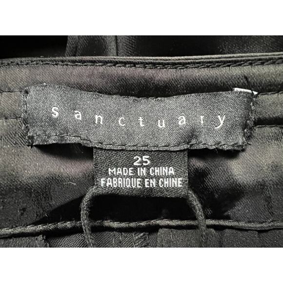 SANCTUARY WOMENS SIZE 25 EVE MID RISE SATIN CARGO PANTS BLACK NEW - Picture 5 of 14